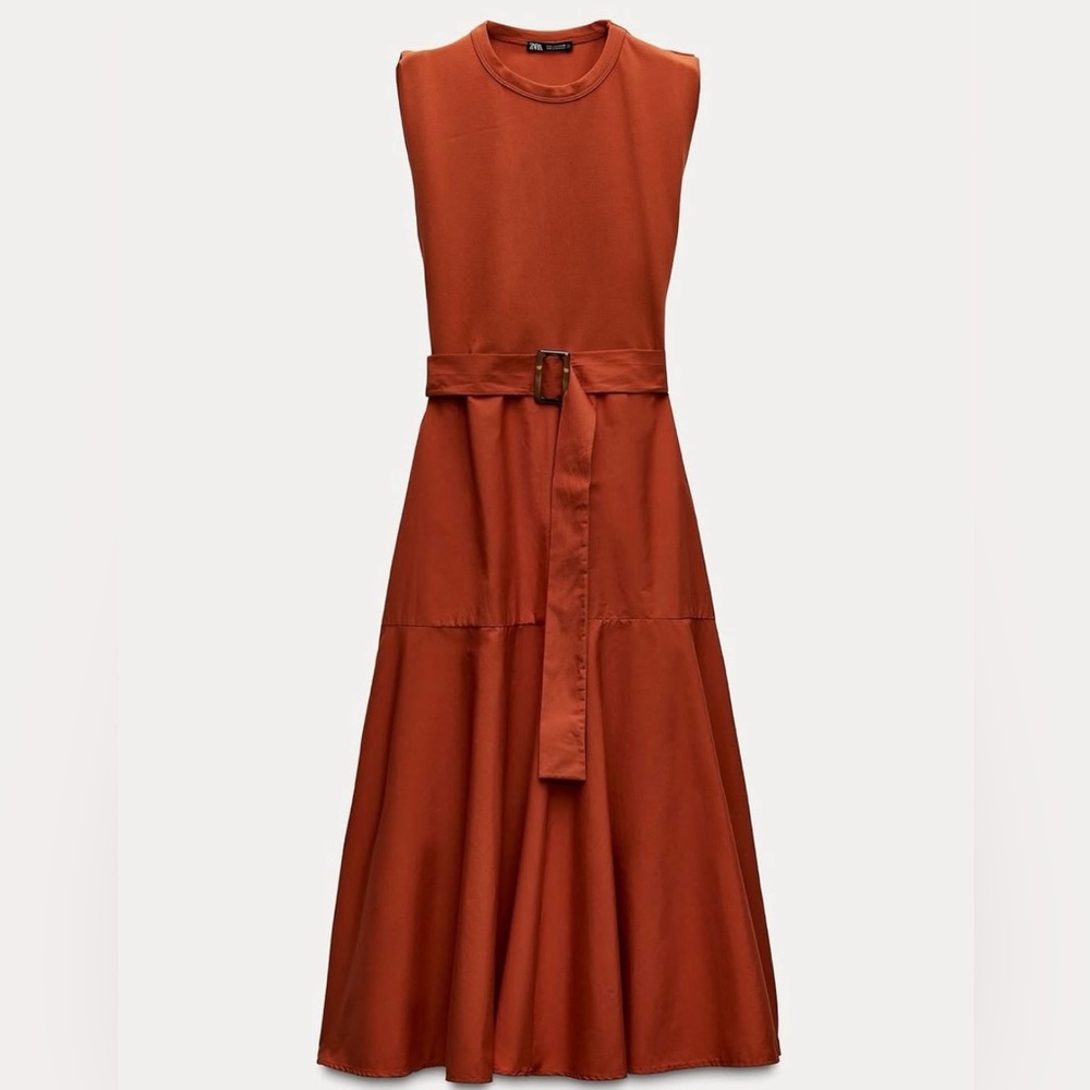Zara Orange Belted Sundress